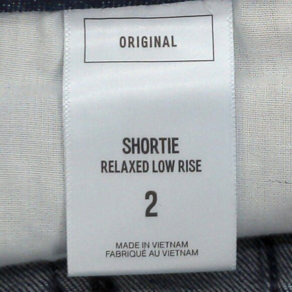 Express Jean Shorts Womens 2 Denim Shortie Rainbow Stripe Blue New - Picture 6 of 7